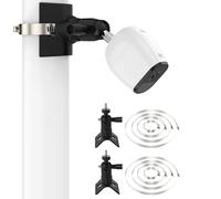 Supporto da parete regolabile a 360° per Ring Stick Up Cam, A-rlo Pro 4, EufyCam 2/2C, Supporto per sistema di sicurezza domestica per tubi di scarico/acciaio, con 4 anelli di serraggio regolabili