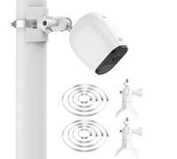 Supporto da parete regolabile a 360° per Ring Stick Up Cam, A-rlo Pro 4, EufyCam 2/2C, Supporto per sistema di sicurezza domestica per tubi di scarico/acciaio, con 4 anelli di serraggio regolabili