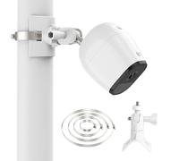 Supporto da parete regolabile a 360° per Ring Stick Up Cam, Arlo Pro 4,Supporto per sistema di sicurezza domestica per tubi di scarico/acciaio, con 4 anelli di serraggio regolabili