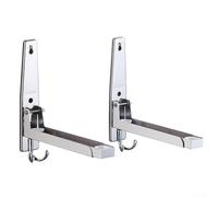 Supporto da parete regolabile in acciaio inox per microonde con ripiano pieghevole e ganci, adatto alla maggior parte dei forni da 230 e 400 mm di larghezza, per risparmiare spazio in cucina, colore