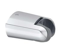 Supporto da parete regolabile per doccia a mano realizzato in ABS con finitura cromata. A forma di conica, include tasselli e viti per il fissaggio. Ricambi originali garantiti