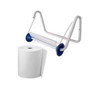 Supporto da parete Tecnokit per rotoli di carta con rotolo regalo, per rotoli da 29 cm, bianco, supporto industriale, 40 x 20 x 23 cm (H), dispenser da parete per rotoli, include accessori per l'uso e
