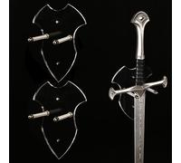Supporto da parete verticale in acrilico trasparente per spada,katana o ascia - Supporto per spada a parete minimalista, esposizione per spada samurai, decorazione medievale (Trasparente, 2 set)