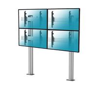 Supporto da pavimento avvitabile Kimex per 4 schermi TV 45"-55" Altezza 175 cm VESA 600x400 Max. 50Kg