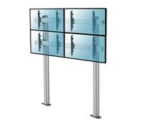 Supporto da pavimento avvitabile Kimex per 4 schermi TV 45"-55" Altezza 240 cm VESA 600x400 Max. 50Kg