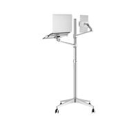 Supporto Da Pavimento For Laptop, Ripiano Mobile For Computer In Lega Di Alluminio, Banco Da Lavoro Regolabile, For Casa, Esterno E Ufficio(Silver)