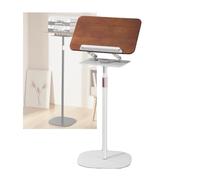 Supporto Da Pavimento For Libri 2 In 1 A Doppio Uso, Supporto Da Scrivania Con Rotazione A 360°, Altezza Regolabile, For Tablet, Libri Di Testo(White,Adjustable 51-119cm)