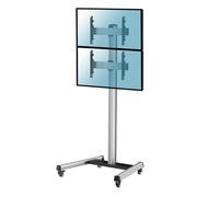 Supporto TV KIMEX Supporto da pavimento con ruote per 2 TV 40''-65'' - Altezza 240 cm da 40 " a 65 ", portata max 100 kg, VESA max 200x200 min, 600x400 max
