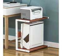 Supporto da Pavimento Mobile per CPU A 2 Livelli, Supporto per Stampante, Ripiano Portaoggetti sotto La Scrivania con Ruote, Staffa di Montaggio per Torre Computer per Pc Desktop, Red W, H 54cm