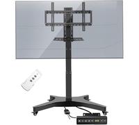 Supporto da pavimento motorizzato per TV con ruote, altezza regolabile, telecomando, memoria a 3 fasi, facile installazione per TV da 32 a 75 pollici