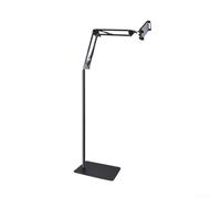 Supporto da pavimento multi-posizione per tablet e smartphone con staffa a sbalzo base pesante e morsetto staccabile per l'installazione (A)