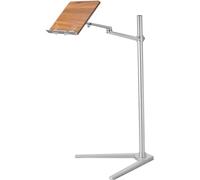 Supporto da pavimento per lettura di libri, altezza e angolazione regolabili, con base in lega di alluminio a forma di V, per libri di testo, musica, tablet, ricette
