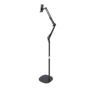 Supporto da Pavimento per Tablet, 61 Pollici Supporto per Tablet Universale Girevole a 360 Gradi Supporto per Tablet in Metallo con Braccio Lungo, Regolabile in Altezza,