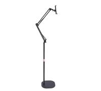 Supporto da Pavimento per Tablet Supporto per Telefono Regolabile in Altezza per Letto Sopraelevato Tubo Flessibile Rotazione di 360 Gradi Lega di Alluminio per Dispositivi da