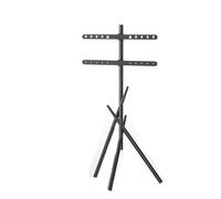 Supporto da pavimento per TV, il display mobile può essere ruotato a sinistra e a destra e la staffa può essere posizionata orizzontalmente e verticalmente(Black)