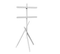 Supporto da pavimento per TV, il display mobile può essere ruotato a sinistra e a destra e la staffa può essere posizionata orizzontalmente e verticalmente(White)