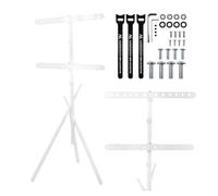 Supporto da pavimento per TV Maclean | 37-80 pollici, supporto indipendente, VESA 100 x 100-600 x 400, regolazione di rotazione di ±45°, capacità di carico di 60 kg, organizzazione dei cavi (bianco)