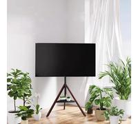 Supporto da pavimento per TV portatile, regolabile in altezza, supporto girevole per schermi piatti/curvi da 32 a 75 pollici, con ripiano, supporta fino a 50 kg