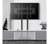 Supporto da pavimento per TV, staffa portatile regolabile in altezza per TV da 50 a 90 pollici, supporta spaziatura VESA 900 x 600 mm, robusto design a telaio quadrato