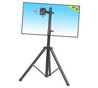Supporto da Pavimento per TV - Supporto Portatile per treppiede TV con Rotazione a 360° e inclinazione per Monitor da 14-32 Pollici, Supporto Pieghevole Regolabile in Altezza, Supporta Fino a 15