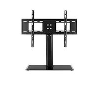 Supporto da Pavimento per TV Supporto TV da Tavolo Universale Girevole per Schermo Piatto Curvo da 32 a 55 Pollici Staffa a piedistallo Regolabile in Altezza con Base in Vetro temperato può sostenere