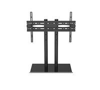 Supporto da Pavimento per TV Supporto TV da Tavolo Universale Girevole per Schermo Piatto Curvo da 32 a 55 Pollici Staffa a piedistallo Regolabile in Altezza con Base in Vetro temperato può sostenere