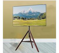 Supporto da pavimento portatile per TV LCD - Supporto treppiede per TV a schermo piatto/curvo da 32-75 pollici, altezza regolabile con ripiano, fino a 50 kg