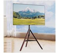 Supporto da pavimento portatile per TV LCD - Supporto treppiede per TV a schermo piatto/curvo da 32-75 pollici, altezza regolabile con ripiano, fino a 50 kg