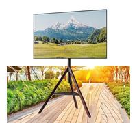 Supporto da pavimento portatile per TV LCD - Supporto treppiede per TV a schermo piatto/curvo da 32-75 pollici, altezza regolabile con ripiano, fino a 50 kg