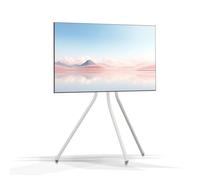 Supporto Da Pavimento Portatile Per TV - Supporto TV A Cavalletto Con Base A Treppiede, Supporto Per Opere D'arte Regolabile In Altezza Per Soggiorno/fascette Fermacavi(White)