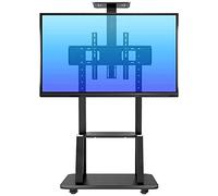 Supporto da pavimento universale portatile regolabile for TV con vassoio a 2 strati, supporto for 55-75 pollici, tavolo for, nero, 185 cm(185cm)