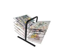 Supporto da scrivania a 5 ripiani per poster e opere d'arte, perfetto per studi e spazi creativi, soluzione salvaspazio