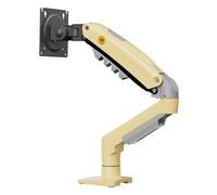 Supporto da scrivania con molla a gas per schermi LCD 17″-30″, giallo, VESA 75 mm e 100 mm, rotazione a 360° con peso da 2 a 9 kg