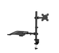 Supporto da scrivania for doppio monitor LCD M074, completamente regolabile, con vassoio aggiuntivo for