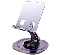 Supporto da scrivania girevole a 360 per telefono - Pieghevole e regolabile per iPhone, iPad e Nintendo Switch (viola metallizzato)
