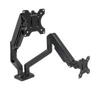 UNYKach UK1479 - Supporto universale da scrivania con doppio braccio per schermi fino a 32" con molla a gas, girevole, VESA max 100 x 100 mm