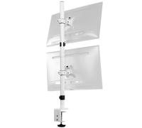 Supporto da scrivania per monitor LCD VIVO Dual impilati verticalmente, supporto regolabile extra alto e resistente per 2 schermi Ultrawide fino