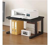 Supporto da scrivania per stampante a 2 ripiani, organizer da scrivania con spazio per PC, scanner, fax e distruggidocumenti (nero, 60 x 40 x 26 cm, soluzione salvaspazio.