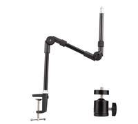 Supporto da scrivania pieghevole flessibile da 1/4 -01, adattatore a testa sferica per luce di riempimento, luce ad anello LED, fotocamera, smartphone