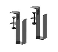 Supporto da scrivania regolabile per computer portatile, in acciaio, per dispositivi fino a 1,77 pollici, senza fori, confezione da 2, nero