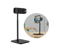 Supporto da scrivania telescopico per telefono e tablet, larghezza regolabile da 135 a 230 mm, colore nero.
