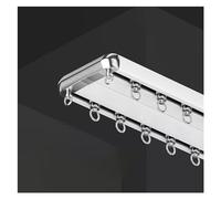 Supporto da soffitto a doppio binario resistente, scorrevole in alluminio, per soggiorno e camera da letto, 4,9 m, elegante design bianco per la separazione degli spazi