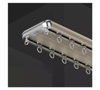 Supporto da soffitto a doppio binario resistente, scorrevole in alluminio, per soggiorno e camera da letto, 2,1 m, colore champagne, perfetto per la separazione degli spazi