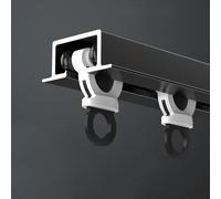 Supporto da soffitto da incasso per binario nascosto, ideale per divisori, tende e applicazioni doccia, design discreto per un'installazione senza soluzione di continuità