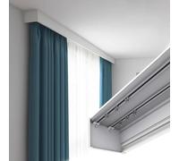 Supporto da soffitto regolabile 3 in 1 per doppio binario e asta, soluzione per il trattamento delle finestre da 1,4 m / 4.6ft, design elegante da soffitto per la decorazione della casa
