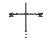 Supporto da tavolo for doppio monitor a movimento completo DL-T902-280II da 80 cm 10"-27" Morsetto con foro passacavo Base for montaggio su PC Braccio pieghevole 12 kg(DL-T902-280-G)