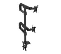 Supporto da tavolo for doppio monitor completamente mobile con bracci a molla meccanica e capacità di carico 11 kg(Silver-black)
