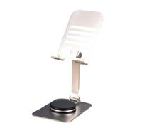 Supporto da tavolo girevole a 360 gradi regolabile in metallo Cellhone con cuscinetto in silicone per dispositivi mobili tablet
