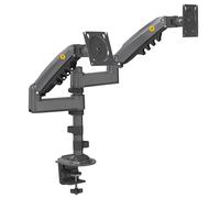 Ergosolid Supporto da Tavolo Girevole per carichi Pesanti con Molla a Gas per Due Monitor LCD LED da 22-32 Pollici con VESA Max. 100 x 100 mm, Fino a 2 x 12 kg