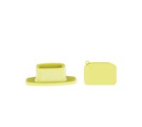 Supporto da tavolo in silicone e copertura dello schermo per Insta360 Luna Ultra-antiscivolo Base, porta di ricarica accessibile, a prova di polvere (Set giallo)
